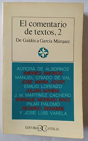 Image du vendeur pour El comentario de textos, 2. De Galds a Garca Mrquez. mis en vente par La Leona LibreRa