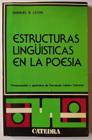 Seller image for Estructuras lingsticas en la poesa. for sale by La Leona LibreRa