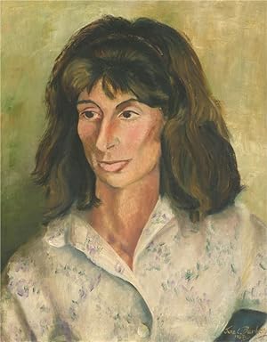Bild des Verkufers fr June Conning Barker - 1967 Oil, Brown-Haired Figure zum Verkauf von Sulis Fine Art