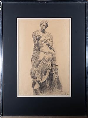 Giorgio Matteo Aicardi (1891-1985) - 1916 Graphite Drawing, Medici Madonna