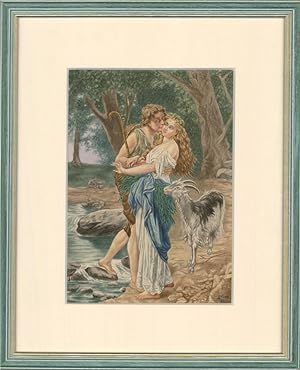 G.O.M. - 1886 Watercolour, The Stolen Kiss