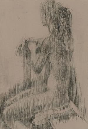 Seller image for Val Hamer - Contemporary Charcoal Drawing, Seated Figure for sale by Sulis Fine Art