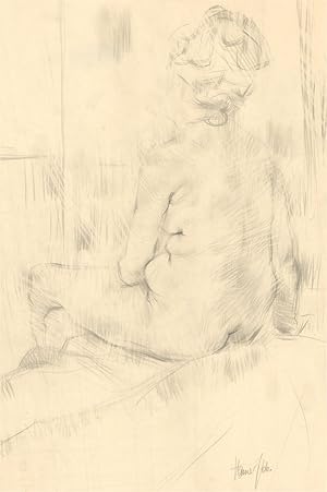 Seller image for Val Hamer - 2006 Graphite Drawing, Seated Nude Figure for sale by Sulis Fine Art