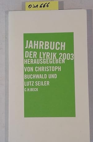 Imagen del vendedor de Jahrbuch der Lyrik 2003 a la venta por Antiquariat Trger