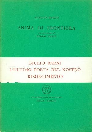 Bild des Verkufers fr Anima di frontiera zum Verkauf von Studio Bibliografico Marini