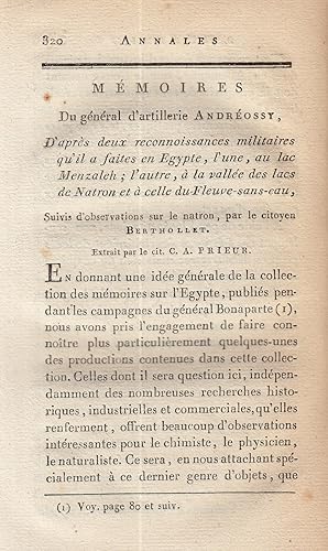 Memoires du general d'artillerie Andreossy, D'apres deux reconnoissances militaires qu'il a faite...