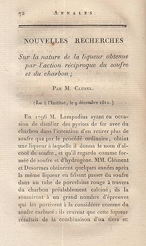 Nouvelles Recherches sur la nature de la liqueur obtenue par l'action reciproque du soufre et du ...