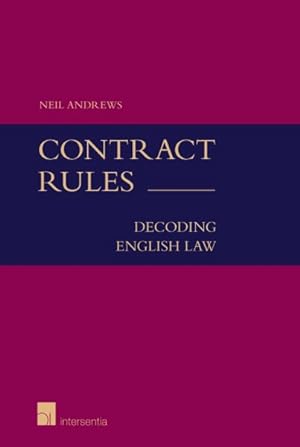 Image du vendeur pour Contract Rules : Decoding English Law mis en vente par GreatBookPrices