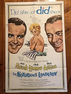 Image du vendeur pour The Notorious Landlady One Sheet 1961 Kim Novak, Jack Lemmon mis en vente par AcornBooksNH