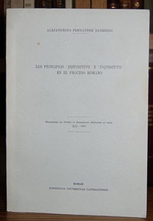 Image du vendeur pour LOS PRINCIPIOS "DISPOSITIVO" E "INQUISITIVO" EN EL PROCESO ROMANO mis en vente par Fbula Libros (Librera Jimnez-Bravo)