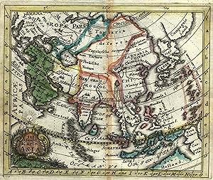 Bild des Verkufers fr Kupferstich- Karte, aus Desing, Historica Auxilia, " III Hauptkarte Asia ". zum Verkauf von Antiquariat Clemens Paulusch GmbH