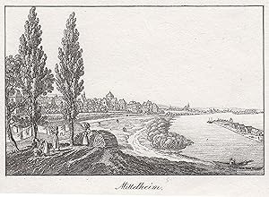 Bild des Verkufers fr Gesamtansicht v. Rheinufer aus, "Mittelheim". zum Verkauf von Antiquariat Clemens Paulusch GmbH