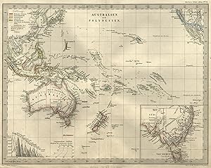 Bild des Verkufers fr Stahlstich- Karte, v. Alt n. Berghaus b. Perthes, "Australien und Polynesien.". zum Verkauf von Antiquariat Clemens Paulusch GmbH