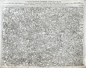 Kupferstich- Karte, v. I.G. Facius b. I. W. Iaeger, "Carte topographique d'Allenagne contenant le...