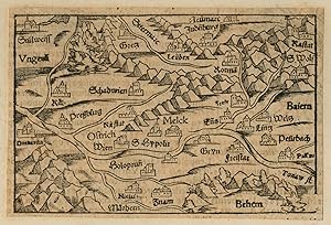 Holzschnitt- Karte, aus Seb. Münster ( lat. Ausgabe),.