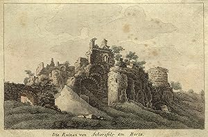 Bild des Verkufers fr Ruine Scharzfels, "Die Ruinen von Scharzfels am Harz". zum Verkauf von Antiquariat Clemens Paulusch GmbH