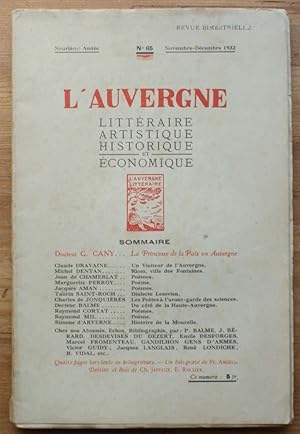 L'Auvergne littéraire, artistique et historique - Numéro 65 - novembre-décembre 1932 - 9ee année