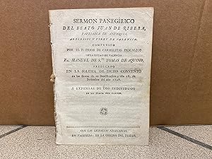Seller image for Sermn panegrico del beato Juan de Ribera, Patriarca de Antioqua, Arzobispo y Virey de Valencia. for sale by LIBRERIA ANTICUARIA LUCES DE BOHEMIA