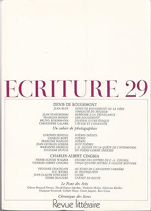 Ecriture no 29. Revue Littéraire. Automne 1987