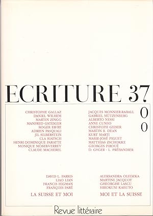 Ecriture no 37. Revue Littéraire. Automne 1991