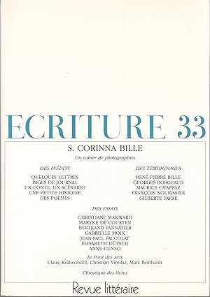 Ecriture no 33. Revue Littéraire. Automne 1989