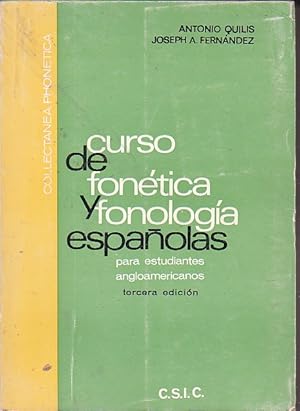 Image du vendeur pour Curso de fontica y fonologa espaolas para estudiantes angloamericanos mis en vente par LIBRERA GULLIVER