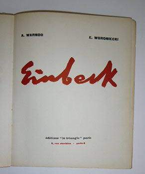 Bild des Verkufers fr Einbeck. First edition. zum Verkauf von Wittenborn Art Books