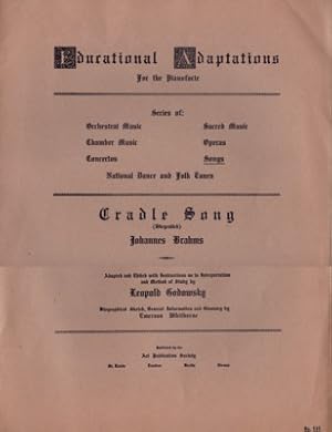 Immagine del venditore per Cradle Song. Educational Adaptations for the Piano. Grade 3-a venduto da Reflection Publications