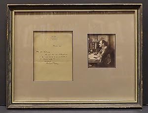 Framed Handwritten Letter addressed to a Mr. Hedman, with Portrait