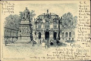 Bild des Verkufers fr Knstler Ansichtskarte / Postkarte Dresden Zentrum Altstadt, Friedrich August der Gerechte zum Verkauf von akpool GmbH