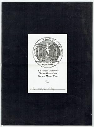 Imagen del vendedor de Prospekt zu einem Reprint von Giambattista Bodonis berhmten Manuale tipografico, 1818. a la venta por Antiquariat Dietmar Brezina
