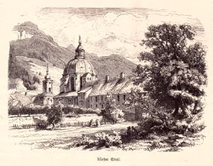 Bild des Verkufers fr Kloster Ettal. Holzstich. zum Verkauf von Antiquariat Heinz Tessin