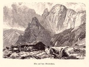 Image du vendeur pour Alm auf dem Wendelstein. Holzstich. mis en vente par Antiquariat Heinz Tessin