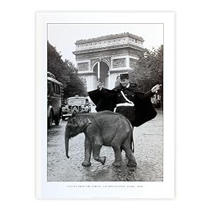 Stampa d'arte vintage Escape from the Circus, Champ Elysees, Paris 1956 - 80x60 cm