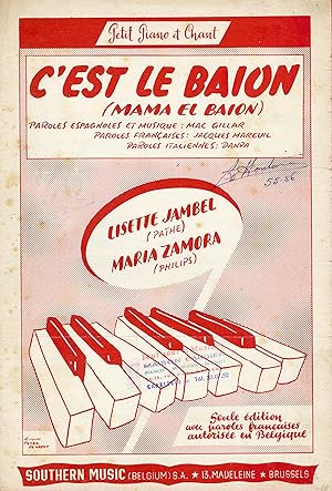 "C'EST LE BAION par Lisette JAMBEL,Maria ZAMORA" MAMA EL BAION / Paroles françaises de Jacques MA...