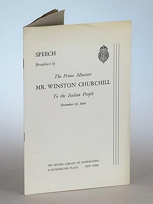 Text of Prime Minister Winston Churchill's speech to the Italian People, December 23rd, 1940