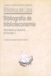 Seller image for BIBLIOGRAFA DE BIBLIOTECONOMA. (VOL.1) for sale by Antrtica