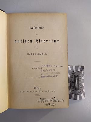 Seller image for Geschichte der antiken Literatur. Erster + zweiter Teil [2 Bd. in einem Buch komplett]. for sale by Druckwaren Antiquariat