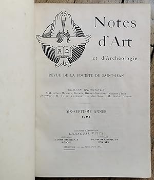 NOTES d'ART et d'ARCHÉOLOGIE - revue de la Société de Saint-Jean - 1905