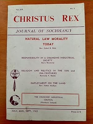 Christus Rex Journal of Sociology Vol. XIX No. 3