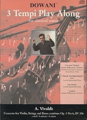 Seller image for Dowani, 3 Tempi Play Along Offers/Dowani, 3 Tempi Play Along Bietet/Dowani, 3 Tempi Play Along vous Offre : A. Vivaldi, Concerto for Violin, Strings and Basso Continuo Op. 3 No. 6, Rv 356 in a Minor for sale by GreatBookPrices