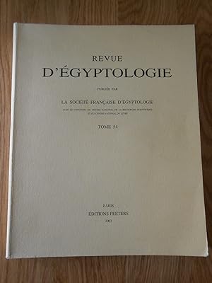 Revue d'égyptologie - Tome 54