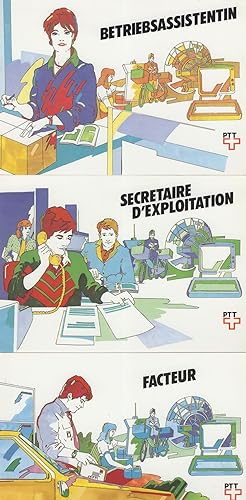 Seller image for Secretary Office Exploitation Strange French Telegram 3x Postcard s for sale by Postcard Finder
