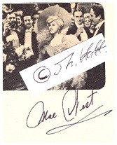 Seller image for MAE WEST (1898-1980) amerikanische Schauspielerin, als Inbegriff der Femme fatale brach sie etliche damals gltige sexuelle Tabus for sale by Herbst-Auktionen