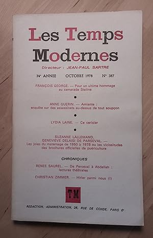 Image du vendeur pour Les Temps Modernes N 387, Octobre 1978 mis en vente par Llibres Bombeta