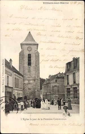 Image du vendeur pour Ansichtskarte / Postkarte Villiers sur Marne Val de Marne, L'Eglise, Le Jour de la Premiere Communion mis en vente par akpool GmbH