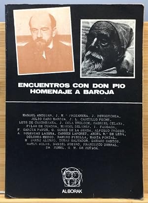 Imagen del vendedor de Encuentros con Don Pio. Homenaje a Baroja a la venta por Els llibres de la Vallrovira