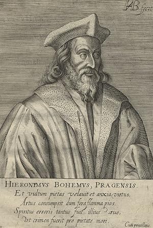 Hieronymus von Prag, PortrÃ¤t, Hendrik Hondius, Hieronymus von Prag. - PortrÃ¤t. - Hendrik Hondiu...