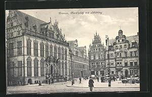 Bild des Verkäufers für Ansichtskarte Bremen, Marktplatz mit Schütting zum Verkauf von Bartko-Reher
