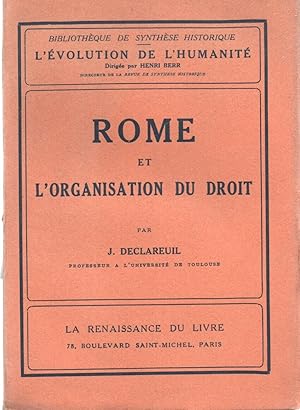 Imagen del vendedor de Rome et l'organisation du droit a la venta por dansmongarage